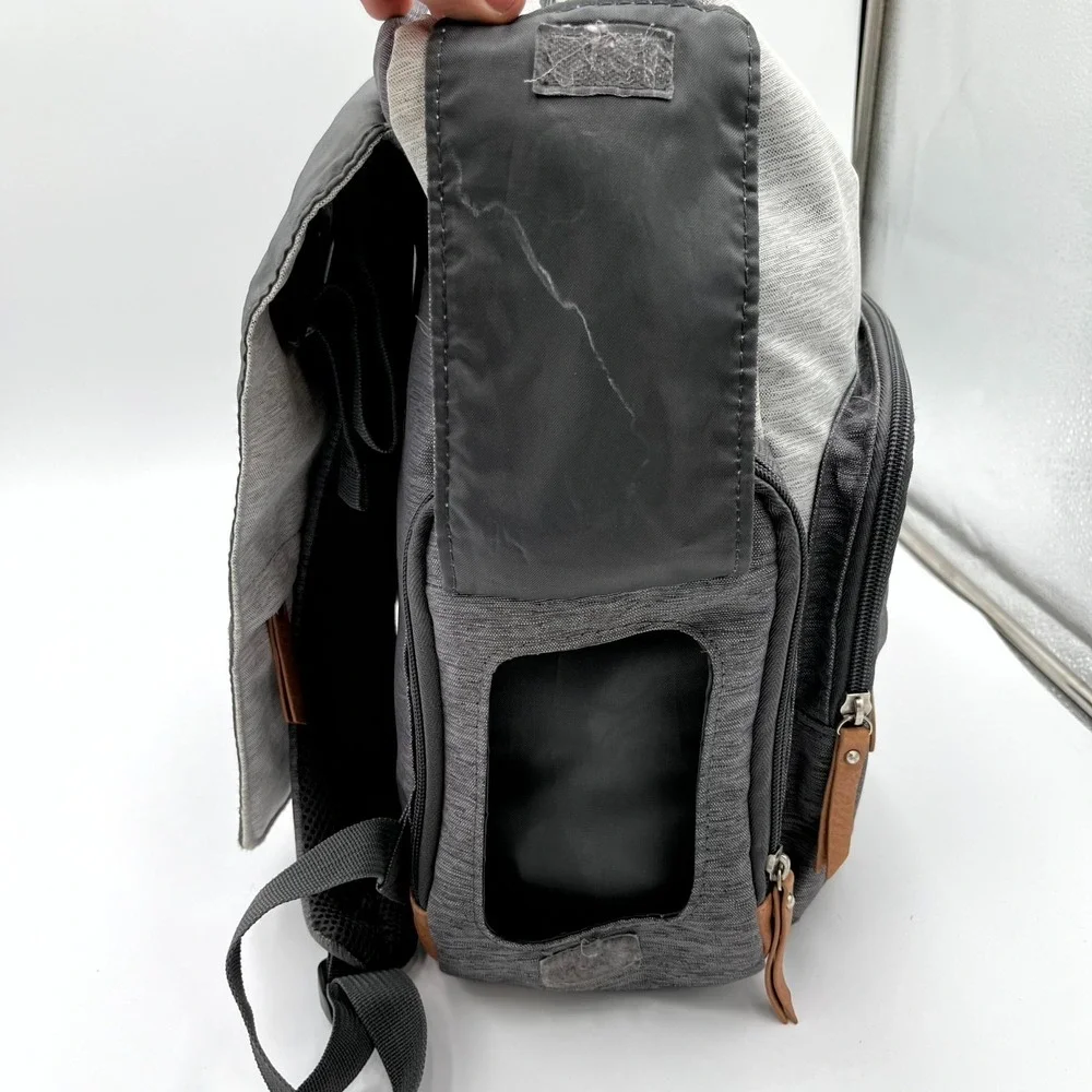 Eddie Bauer Cascade Backpack Wolf Slate Gray First Adventure Diaper Bag FLAWED